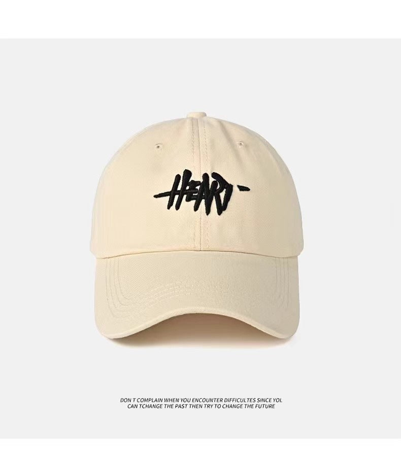 Wide-Brim Polyester Baseball Cap with Embroidered Details