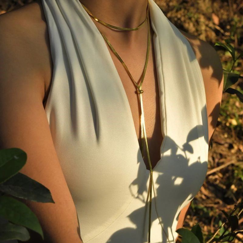 Delicate Pendant Chain Necklace in Multiple Finish Options