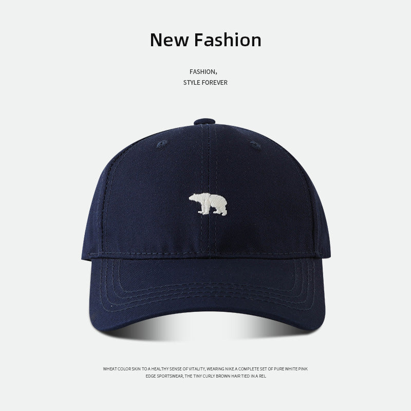 Wide-Brim Polyester Baseball Cap with Embroidered Details