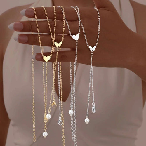 Delicate Pendant Chain Necklace in Multiple Finish Options