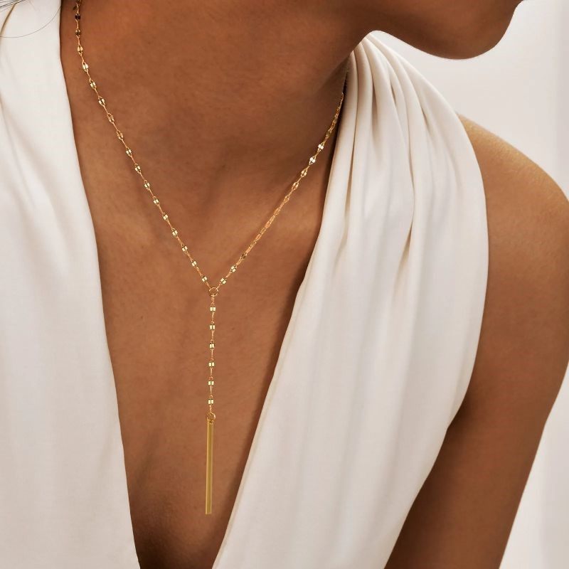 Delicate Pendant Chain Necklace in Multiple Finish Options