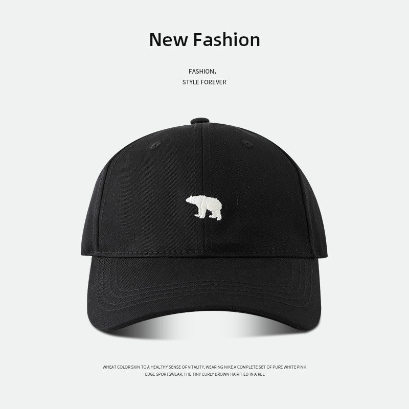 Wide-Brim Polyester Baseball Cap with Embroidered Details