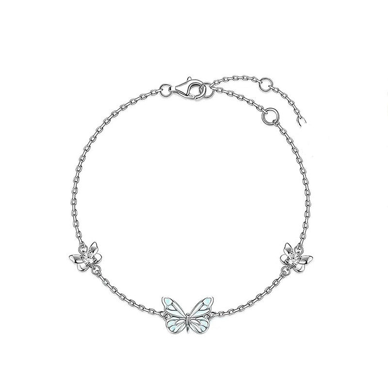 Glowing Butterfly Double-Layer Bracelet with Electroplated Finish