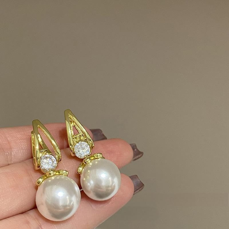 Pearl Drop Oval Earrings in Multiple Color Options and Finishes