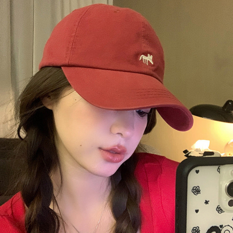 Wide-Brim Polyester Baseball Cap with Embroidered Details