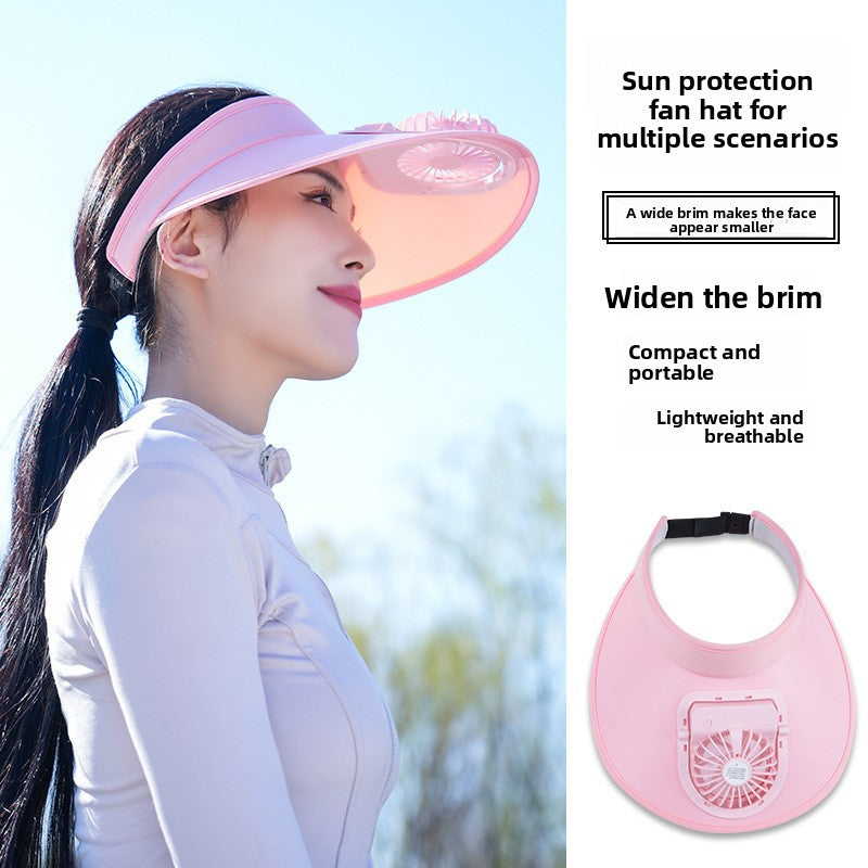 USB Rechargeable Cooling Fan Hat with Adjustable Wind Speeds
