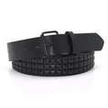 Studded Lace-Up Split Leather Belt with Stainless Steel Buckle