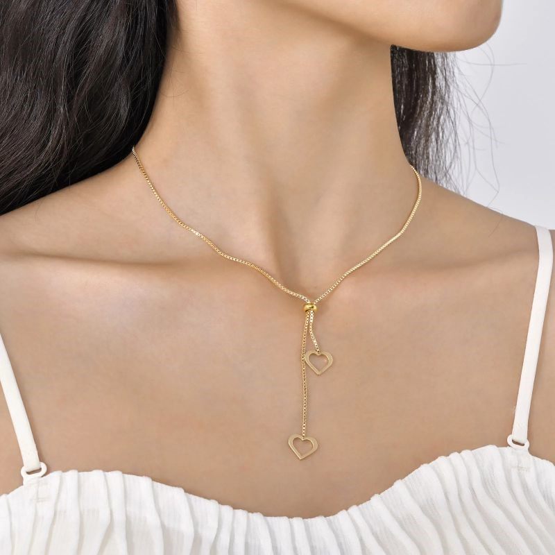 Delicate Pendant Chain Necklace in Multiple Finish Options