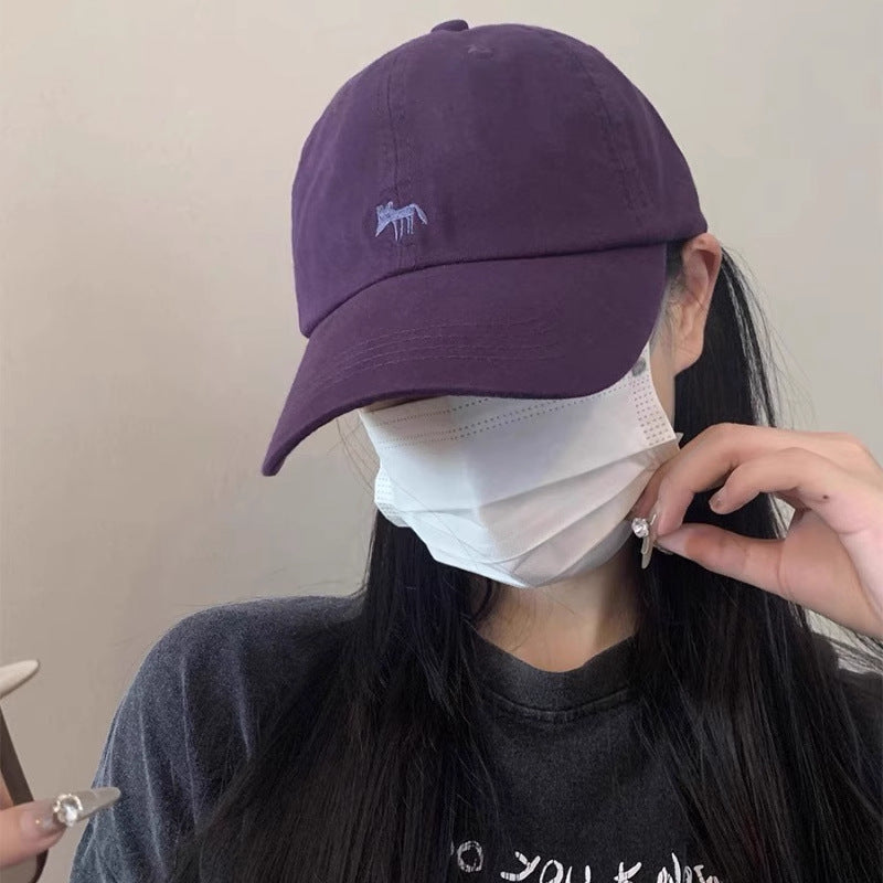 Wide-Brim Polyester Baseball Cap with Embroidered Details