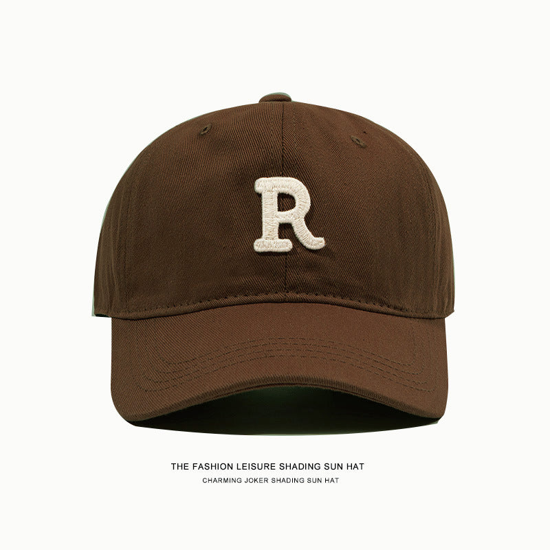 Wide-Brim Polyester Baseball Cap with Embroidered Details