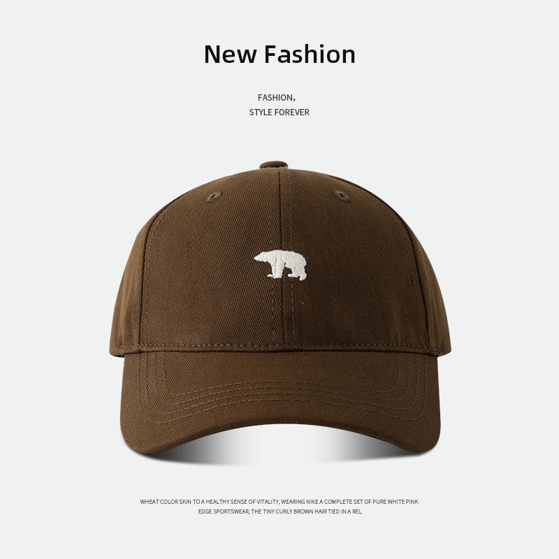 Wide-Brim Polyester Baseball Cap with Embroidered Details