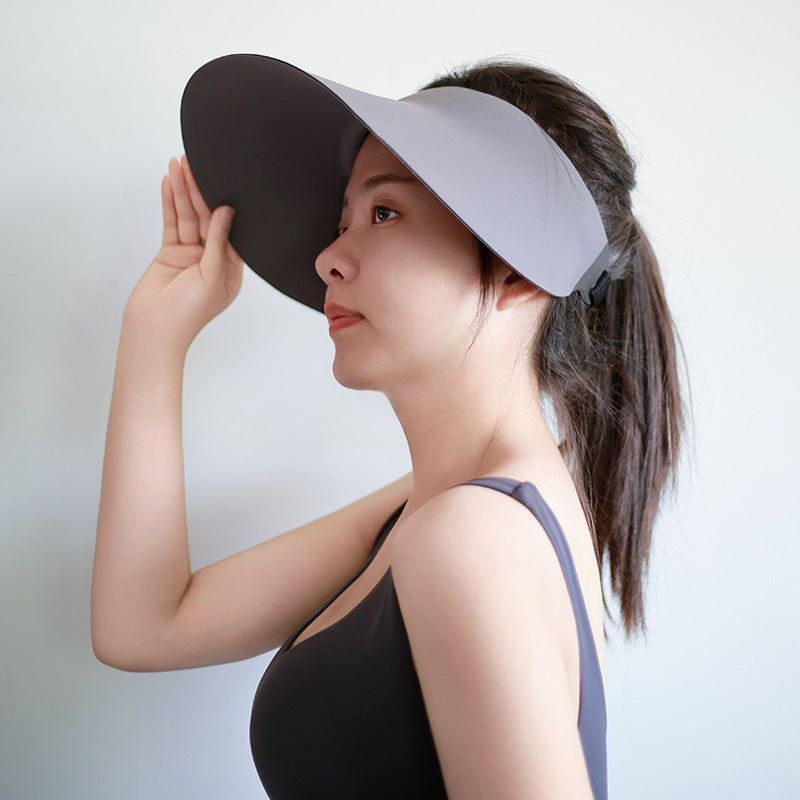 Wide-Brim UV Protection Sun Hat with Open Top Design