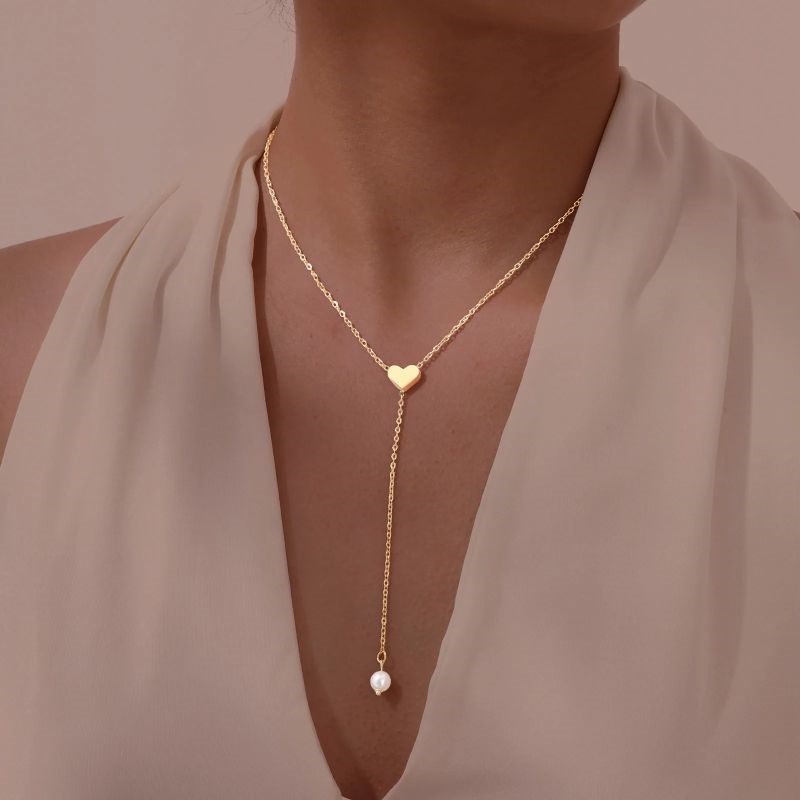 Delicate Pendant Chain Necklace in Multiple Finish Options