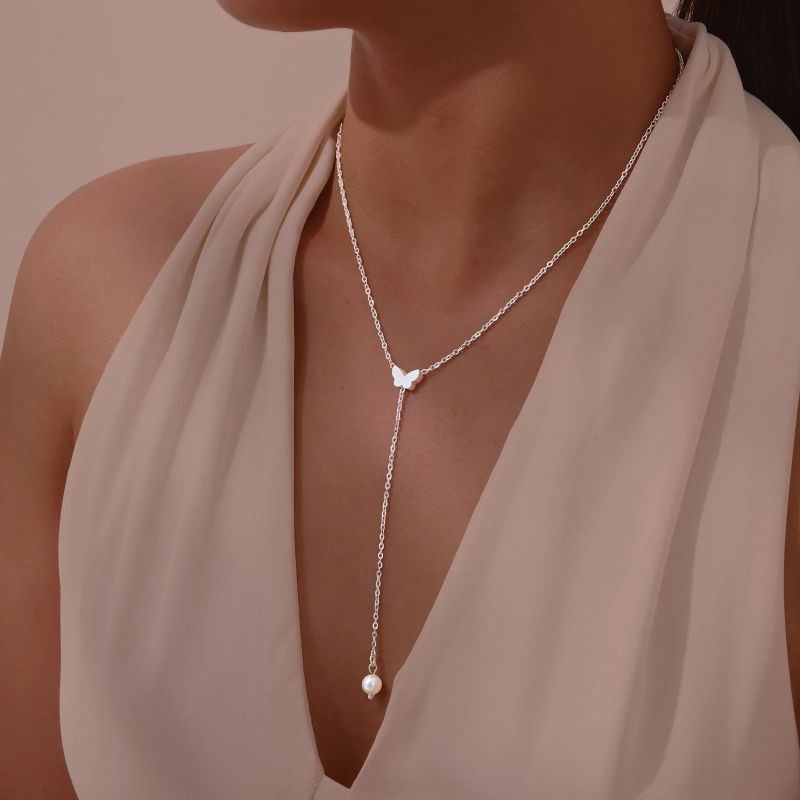 Delicate Pendant Chain Necklace in Multiple Finish Options