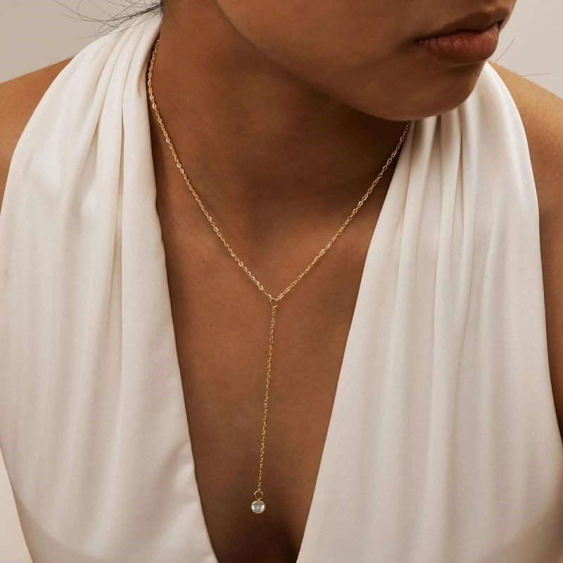 Delicate Pendant Chain Necklace in Multiple Finish Options