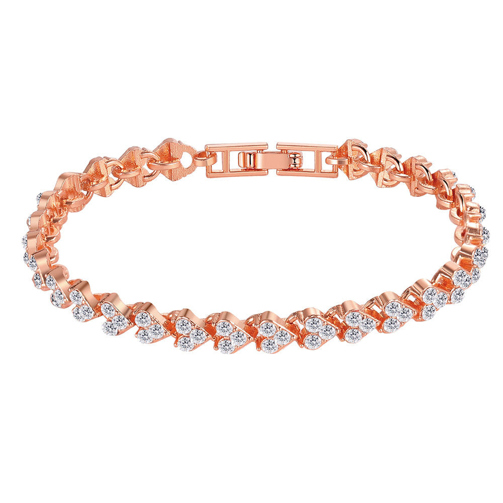 Heart Motif Zircon Accent Alloy Bracelet in Multiple Variants