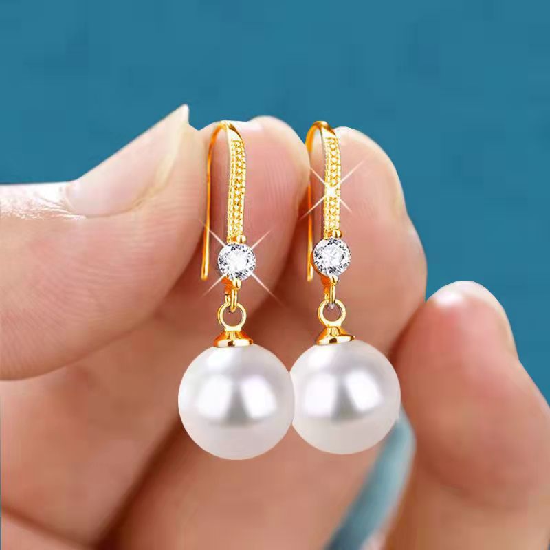 Pearl Drop Oval Earrings in Multiple Color Options and Finishes