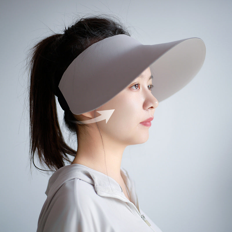 Wide-Brim UV Protection Sun Hat with Open Top Design