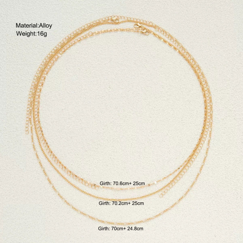 Triple-Layer Metal Chain Waist Chain Body Jewelry