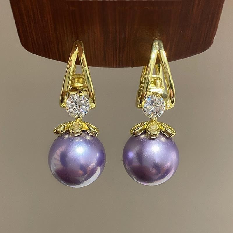 Pearl Drop Oval Earrings in Multiple Color Options and Finishes