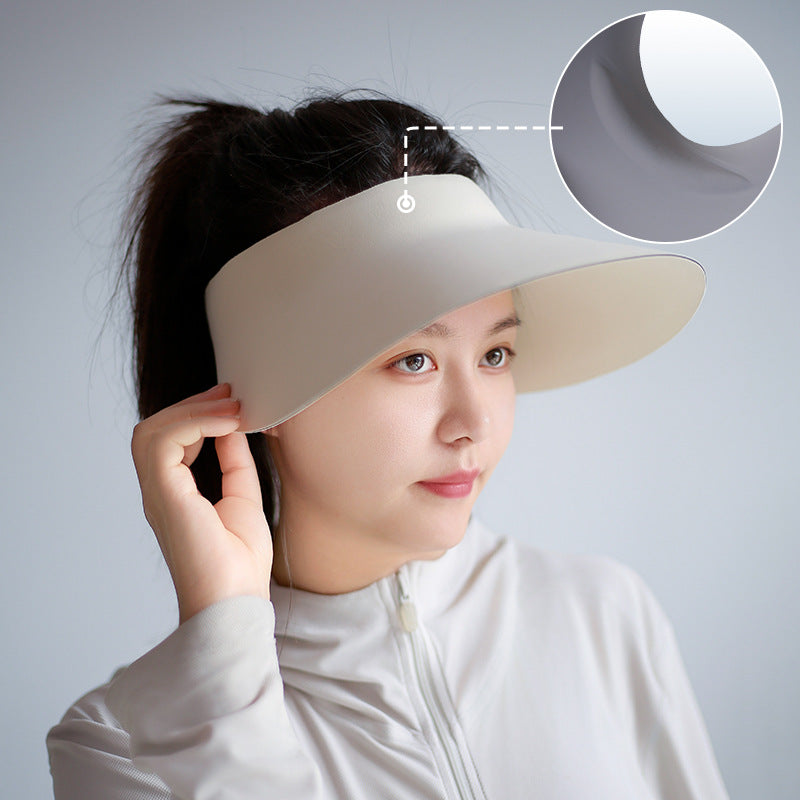 Wide-Brim UV Protection Sun Hat with Open Top Design