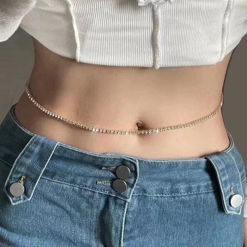 Rhinestone Tassel Multi-Wear Body Chain Necklace with Extension Chain