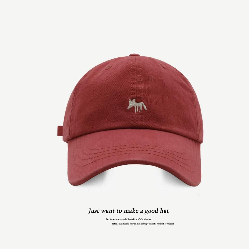 Wide-Brim Polyester Baseball Cap with Embroidered Details