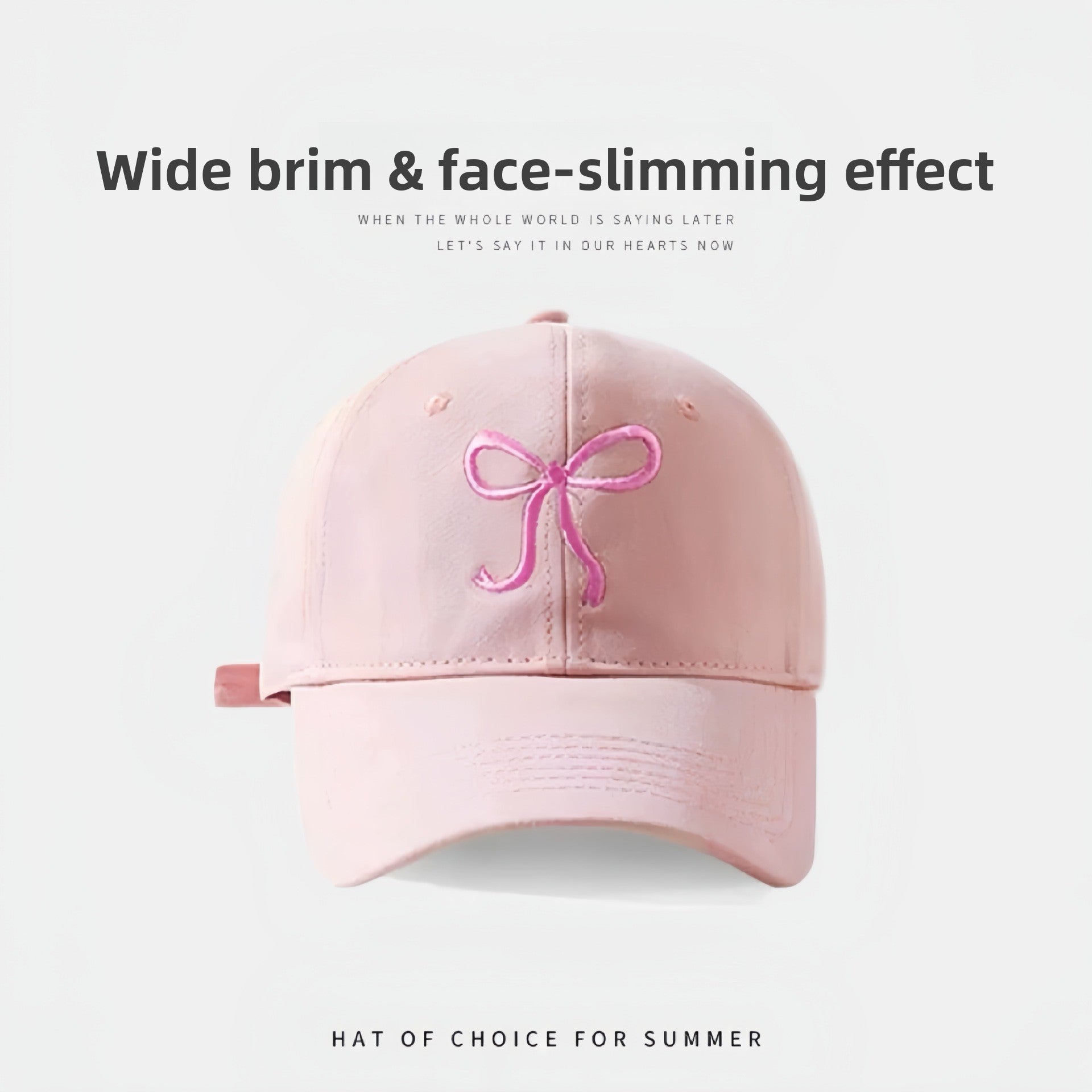 Wide-Brim Polyester Baseball Cap with Embroidered Details