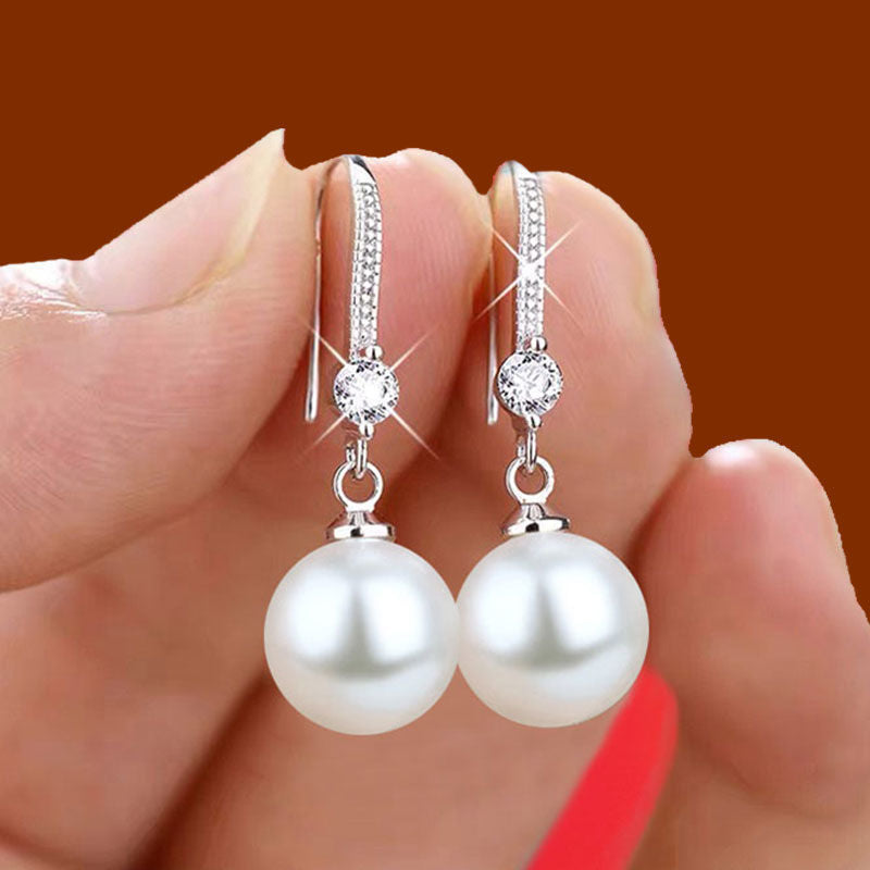 Pearl Drop Oval Earrings in Multiple Color Options and Finishes