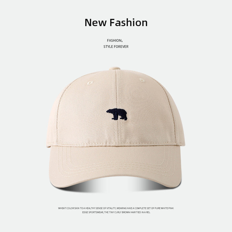 Wide-Brim Polyester Baseball Cap with Embroidered Details