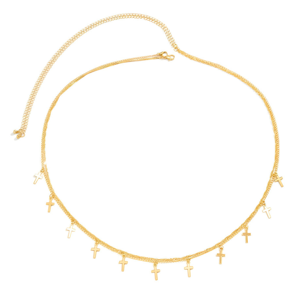 Cross Tassel Double-Layer Snake Chain Body Jewelry