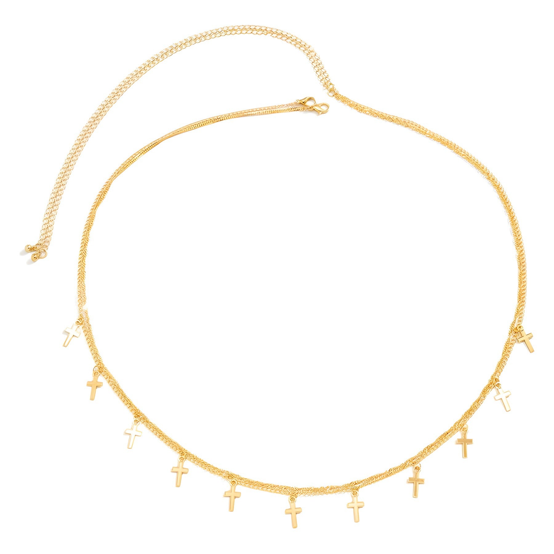 Cross Tassel Double-Layer Snake Chain Body Jewelry