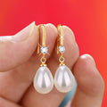 Pearl Drop Oval Earrings in Multiple Color Options and Finishes