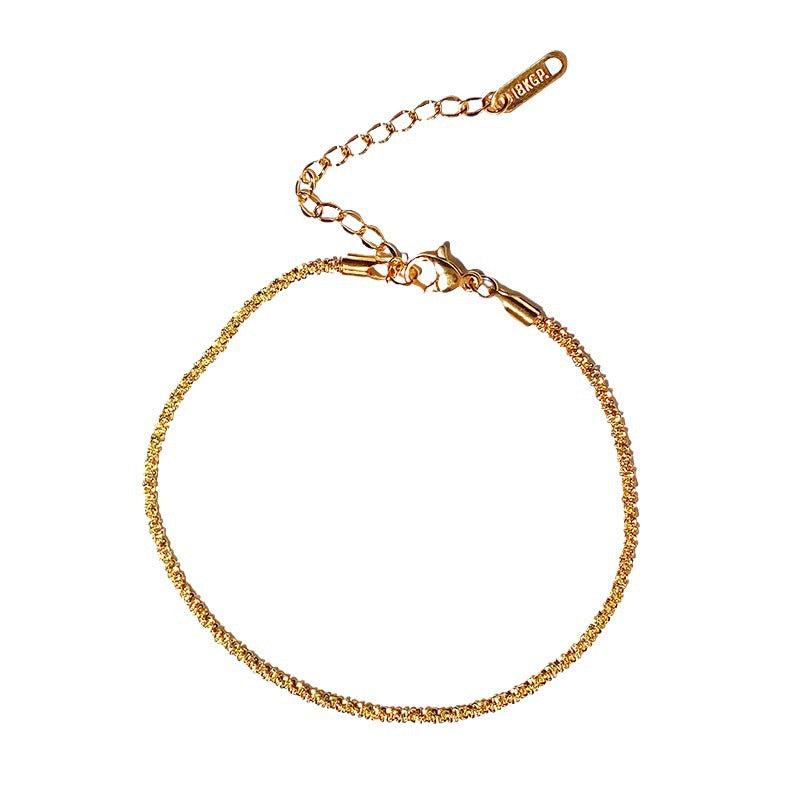 Star Pattern Titanium Steel Anklet in Gold or Silver Finish